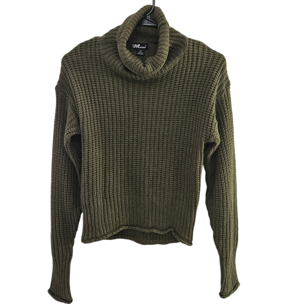 Love By Chesley Green Cowl Neck Sweater Jumper